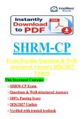 SHRM-CP Certification Exam &num;2 &lpar;2026&sol;2027 Update&rpar; &vert; Practice Questions & Verified Answers