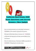 California Real Estate License Exam 2026 Practice Questions & Answers &vert; California Real Estate Salesperson Exam &vert; 250&plus; Exam Questions &vert; Licensing&comma; Agency&comma; Property Ownership & Real Estate Law