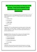NRG 200 Pharmacology for Human Caring &NewLine;Nursing &ndash; Final Exam Multiple Choice &NewLine;Questions with Correct Answers and &NewLine;Explanations