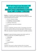 NRNP 6675 Final Exam Questions with &NewLine;Answers and Explanations &lpar;Latest &NewLine;2026&sol;2027&rpar; Most Comprehensive to Pass the &NewLine;Exam&comma; 100&percnt; Verified &ndash; UPDATED