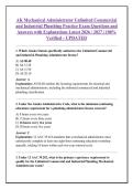 AK Mechanical Administrator Unlimited Commercial &NewLine;and Industrial Plumbing Practice Exam Questions and &NewLine;Answers with Explanations Latest 2026 &sol; 2027 &vert; 100&percnt; &NewLine;Verified &ndash; UPDATED 