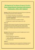 MD Registered Tax Return Preparer Practice &NewLine;Exam Comprehensive Questions with Answers &NewLine;& Rationales &vert; 2026&ndash;2027 Updated