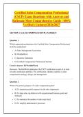 Certified Sales Compensation Professional &NewLine;&lpar;CSCP&rpar; Exam Questions with Answers and &NewLine;Rationale Most Comprehensive Guide &vert; 100&percnt; &NewLine;Verified &vert; Updated 2026&sol;2027
