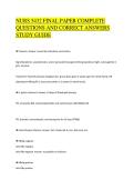 NURS 5432 FINAL PAPER COMPLETE&NewLine;QUESTIONS AND CORRECT ANSWERS&NewLine;STUDY GUIDE