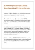 St Petersburg College Civic Literacy Exam Questions With Correct Answers 