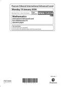 2026 Pearson Edexcel International A Level Pure Mathematics&vert;WMA13&sol;01A&vert;Question paper&vert;January 2026