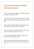 Civics Final Exam Review Questions With Correct Answers