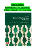 Dynamic Business Law&colon; The Essentials&comma; 6th Edition Solution Manual &vert; Chapters 1&ndash;25 Complete Solutions &vert; Latest Study Guide 2026 &vert; Kubasek & Browne