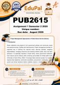 PUB2615 Assignment 1 &lpar;COMPLETE ANSWERS&rpar; Semester 2 2026 - DUE August 2026