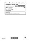 2026 Pearson Edexcel International A Level Pure Mathematics P4&vert;WMA14&sol;01A&vert;Question paper&vert;January 2026