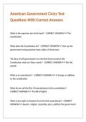 American Government Civics Test Questions With Correct Answers&period;