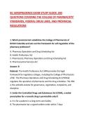 BC JURISPRUDENCE EXAM STUDY GUIDE&colon; 200 QUESTIONS COVERING THE COLLEGE OF PHARMACISTS' STANDARDS&comma; FEDERAL DRUG LAWS&comma; AND PROVINCIAL REGULATIONS