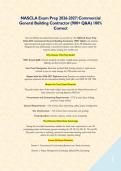 NASCLA Exam Prep 2026-2027&colon; Commercial General Building Contractor &lpar;900&plus; Q&A&rpar; 100&percnt; Correct&NewLine;Covers All Exam Domains&colon;&NewLine;Domain 1&colon; Procurement & Contracting &lpar;Business Law&comma; Bonds&comma; Insurance&rpar;&NewLine;Domain 2&colon; Project Management &lpar;Scheduling&comma; Safety&sol;OSHA&comma; Estimating&rpar;