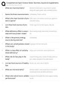 Comprehensive Sport Science Notes Nutrition Injuries and Supplements EXAM STUDY GUIDE 2026&sol;2027 ACCURATE QUESTIONS WITH CORRECT DETAILED SOLUTIONS &vert;&vert; 100&percnt; GUARANTEED PASS NEWEST VERSION