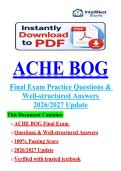 ACHE Board of Governors &lpar;BOG&rpar; Final Exam &lpar;2026&sol;2027 Update&rpar;