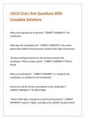 USCIS Civics Test Questions With Complete Solutions