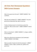 US Civics Test &lpar;Tennessee&rpar; Questions With Correct Answers&period;