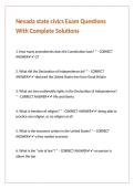 Nevada state civics Exam Questions With Complete Solutions&period;