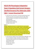 NCLEX RN Physiological Adaptation &NewLine;Exam 5 Questions And Correct Answers &NewLine;&lpar;Verified Answers&rpar; Plus Rationales 2026 &NewLine;Q&A &vert; Instant Download Pdf 
