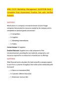 WGU D174 Marketing Management QUESTION Bank &vert; &NewLine;Complete Final Assessment Practice Test with Verified &NewLine;Answers  