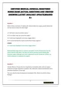 CERTIFIED MEDICAL SURGICAL REGISTERED NURSE EXAM &vert;ACTUAL QUESTIONS AND VERIFIED ANSWERS &vert;LATEST 2026&sol;2027 UPDATE&vert;GRADED A&plus;