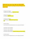 NURS 5433 Final Exam Prep&colon; Q&A Pack &lpar;2025&sol;2026&rpar; &vert; Advanced Pathopharmacology & Clinical Management Study Guide