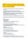 NUR631 Advanced Health Assessment Test 1- Exam Questions & 100&percnt; Verified Answers Study Guide