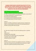 ALABAMA HOME BUILDER LICENSURE EXAM PRACTICE TEST 300 &NewLine;QUESTIONS WITH VERIFIED ANSWERS AND RATIONALES BASED ON &NewLine;TITLE 34&comma; CHAPTER 14A OF THE ALABAMA CODE & INTERNATIONAL &NewLine;RESIDENTIAL CODE &lpar;IRC&rpar; 2015&sol;2018 AMENDMENTS 