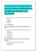 ATI Anatomy and Physiology Questions &NewLine;And Correct Answers &lpar;Verified Answers&rpar; &NewLine;Plus Rationales 2026 Q&A Instant &NewLine;Download Pdf