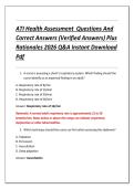 ATI Health Assessment  Questions And &NewLine;Correct Answers &lpar;Verified Answers&rpar; Plus &NewLine;Rationales 2026 Q&A Instant Download &NewLine;Pdf 