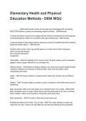Elementary Health and Physical Education Methods - D694 WGU Latest Edition &lpar;2026&sol;2027&rpar; with Verified Answers&NewLine;
