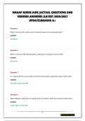 NNAAP NURSE AIDE &vert;ACTUAL QUESTIONS AND VERIFIED ANSWERS &vert;LATEST 2026&sol;2027 UPDATE&vert;GRADED A&plus;