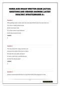NURSE AIDE NNAAP WRITTEN EXAM &vert;ACTUAL QUESTIONS AND VERIFIED ANSWERS &vert;LATEST 2026&sol;2027 UPDATE&vert;GRADED A&plus;