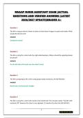 NNAAP NURSE ASSISTANT EXAM &vert;ACTUAL QUESTIONS AND VERIFIED ANSWERS &vert;LATEST 2026&sol;2027 UPDATE&vert;GRADED A&plus;
