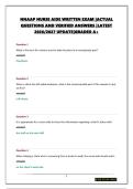 NNAAP NURSE AIDE WRITTEN EXAM &vert;ACTUAL QUESTIONS AND VERIFIED ANSWERS &vert;LATEST 2026&sol;2027 UPDATE&vert;GRADED A&plus;