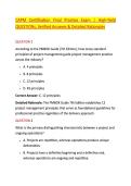 CAPM Certification Final Practice Exam &vert; High-Yield &NewLine;QUESTIONs&comma; Verified Answers & Detailed Rationales  