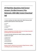 ATI Nutrition Questions And Correct &NewLine;Answers &lpar;Verified Answers&rpar; Plus &NewLine;Rationales 2026 Q&A Instant Download &NewLine;Pdf 