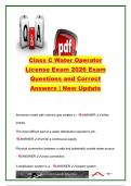 TCEQ Class C Water Operator License Exam &vert; 120&plus; Practice Questions & Verified Answers &vert; Water Distribution&comma; Chlorination&comma; Pumps&comma; Cross-Connection Control & Water Quality &vert; Texas Commission on Environmental Quality &lpar;TCEQ&rpar;