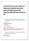 NCLEX-RN Next Generation &lpar;NGN&rpar; Case &NewLine;Study Exam 2 Questions And Correct &NewLine;Answers &lpar;Verified Answers&rpar; Plus &NewLine;Rationales 2026 Q&A Instant Download &NewLine;Pdf 