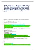 NUR 254 Exam 1 &ndash; Maternal and Pediatric &NewLine;Nursing &lpar;Antepartum&comma; Intrapartum&comma; and &NewLine;Postpartum&rpar; Questions And Well Graded &NewLine;Solutions With Rationales Updated 2026&NewLine;2027