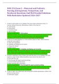 NUR 254 Exam 2 &ndash; Maternal and Pediatric &NewLine;Nursing &lpar;Intrapartum&comma; Postpartum&comma; and &NewLine;Newborn&rpar; Questions And Well Graded Solutions &NewLine;With Rationales Updated 2026-2027 