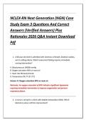 NCLEX-RN Next Generation &lpar;NGN&rpar; Case &NewLine;Study Exam 3 Questions And Correct &NewLine;Answers &lpar;Verified Answers&rpar; Plus &NewLine;Rationales 2026 Q&A Instant Download &NewLine;Pdf 
