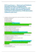 NUR 254 Exam 3 &ndash; Maternal and Pediatric &NewLine;Nursing &lpar;Newborn Complications&comma; &NewLine;Pediatric Growth and Development&comma; and &NewLine;Pediatric Health Assessment&rpar; Questions &NewLine;And Well Graded Solutions With Rationales &NewLine;Updated 2026-2027