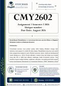 CMY2602 Assignment 1 &lpar;100&percnt; QUALITY ANSWERS&rpar; Semester 2 2026 
