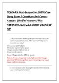 NCLEX-RN Next Generation &lpar;NGN&rpar; Case &NewLine;Study Exam 5 Questions And Correct &NewLine;Answers &lpar;Verified Answers&rpar; Plus &NewLine;Rationales 2026 Q&A Instant Download &NewLine;Pdf 