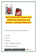 Nail Technician State Board Licensing Exam &vert; 300&plus; Practice Questions & Verified Answers &vert; Manicuring&comma; Pedicuring&comma; Nail Anatomy&comma; Infection Control & Salon Safety
