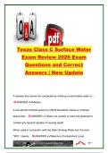 Texas Class C Surface Water Operator Certification Exam 2026 &vert; 300&plus; Practice Questions & Verified Answers &vert; Surface Water Treatment&comma; Filtration&comma; Disinfection&comma; Water Distribution