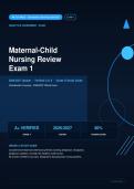 NR 327 Exam 1 Maternal-Child Nursing Actual Exam 2026&sol;2027 &ndash; 100&percnt; Verified &vert; Detailed Rationales &ndash; Pass Guaranteed &ndash; A&plus; Graded