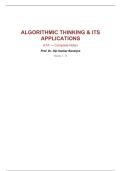 Algorithmic Thinking and Its Applications - Comprehensive Study Notes 
