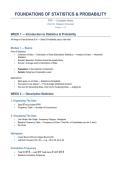 Foundation of Probability and Statistics - Lecture Notes & Practice Problems